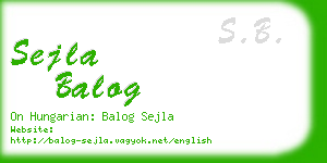 sejla balog business card